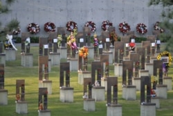 The Field of Empty Chairs is seen during the 20th Remembrance Ceremony, the anniversary ceremony for victims of the 1995 Oklahoma City bombing, at the Oklahoma City National Memorial and Museum in Oklahoma City, Oklahoma April 19, 2015.