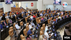 Diputados sesionan en la Asamblea Nacional de Nicaragua el miércoles 28 de julio de 2021. Foto Houston Castillo, VOA.