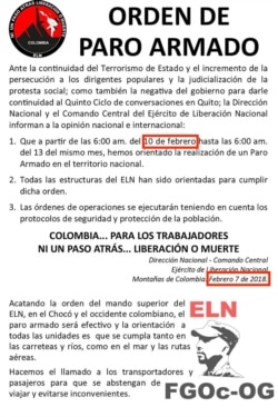 ELN order circulating online in 2018.