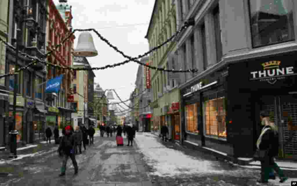 王宫和中央火车站之间的卡尔.约翰道是奥斯陆主要商业街。