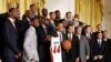 Obama con los campeones de la NBA