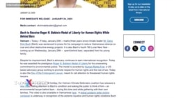 Đặng Đình Bách được tặng giải thưởng quốc tế khi đang bị cầm tù ở Việt Nam