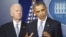 U.S. President Barack Obama delivers remarks next to Vice President Joe Biden (L) after the House of Representatives acted on legislation intended to avoid the "fiscal cliff," at the White House in Washington, Jan. 1, 2013. 