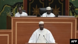 Le Premier ministre sénégalais Ousmane Sonko lors de son discours de politique générale prononcé devant les députés.