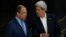 U.S. Secretary of State John Kerry, right, and Russia's Foreign Minister Sergey Lavrov talk in Kiruna, Sweden, Wednesday, May 15, 2013.