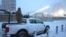 A Ukrainian serviceman stands on a vehicle with an anti-aircraft gun after a drone attack at the former Chernobyl nuclear power plant, Ukraine, Feb. 14, 2025.