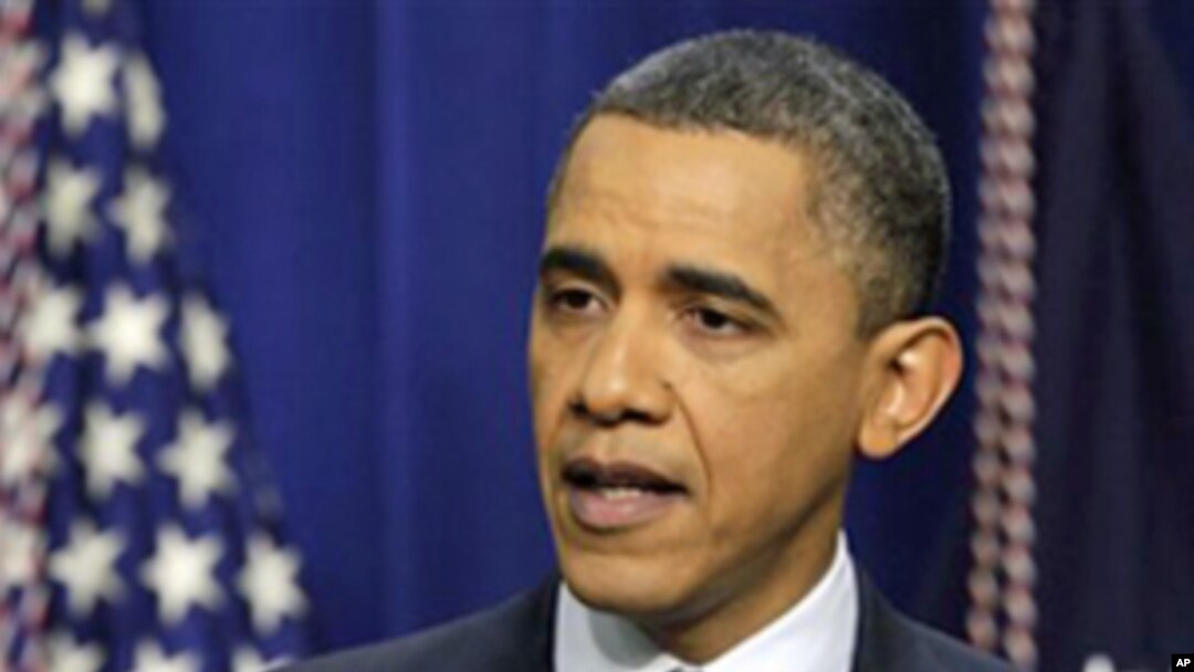US President Barack Obama during a news conference at the White House, February 15, 2011