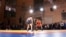 Iranian and American wrestlers take part in an exhibition match at Grand Central Terminal in New York, May 15, 2013. (A. Azizzada/VOA)