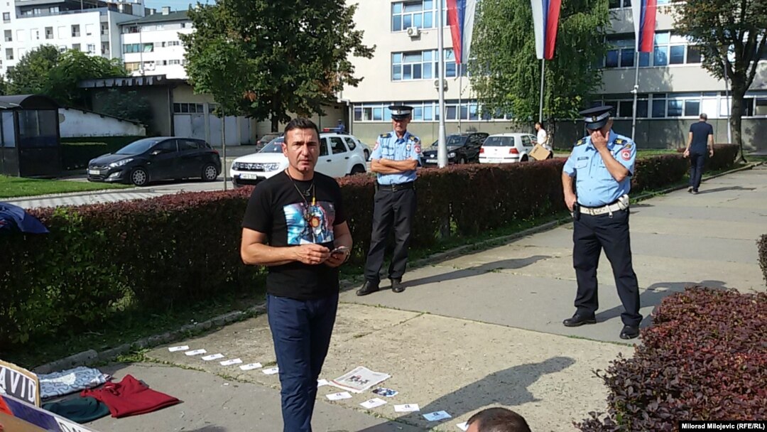 Bosnia-Herzegovina -- Davor Dragicevic, the father of murdered 21-year-old David, at the protest in Banja Luka (Banjaluka), September 20, 2018.