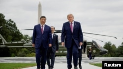 Serokê Amerîkayê Donald Trump û Serokê Çînê Xi Jinping li Washington DC