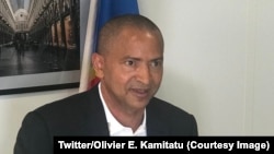 Moïse Katumbi lors d’une conférence de presse. Bruxelles, 21 août 2018. (Twitter/Olivier E. Kamitatu)