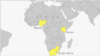 Map highlighting African nations looking to establish or expand nuclear power capabilities.