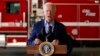 President Joe Biden speaks about recent wildfires, at Sacramento Mather Airport, in Mather, Calif., Sept. 13, 2021. 