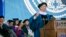 In this photo provided by Duke University, commencement speaker Jerry Seinfeld speaks during the school's graduation ceremony, May 12, 2024, in Durham, N.C. A tiny contingent of graduates opposed the pro-Israel comedian speaking at their commencement Sunday.
