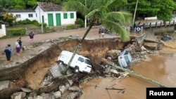 A view shows the damage caused by severe rainfall in Ilhabela, Brazil, Feb. 19, 2023, in this picture obtained from social media. Tribuna do Povo/Caio Gomes/via REUTERS 