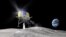 In this artist rendering released by the Japan Aerospace Exploration Agency, or JAXA, April 20, 2015, the space explorer named SLIM (Smart Lander for Investigating Moon) lands on the moon.