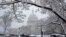 Le Capitole à Washington, lors d'une tempête de neige, le 21 mars 2018.