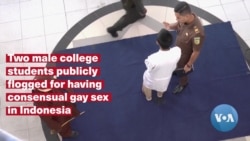 Two male college students publicly flogged for having consensual gay sex in Indonesia