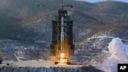 In this Dec. 12, 2012 file image made from video, North Korea's Unha-3 rocket lifts off from the Sohae launching station in Tongchang-ri, North Korea. 