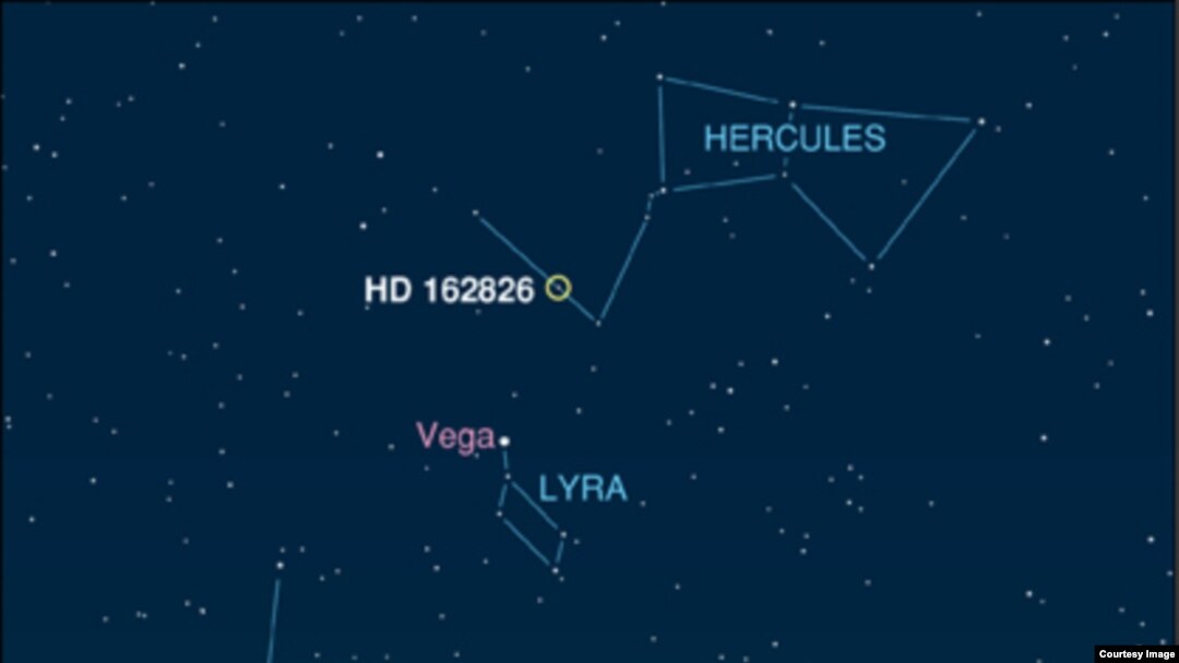 Solar sibling HD 162826 is not visible to the unaided eye, but can be seen with low-power binoculars near the bright star Vega in the night sky. (Ivan Ramirez)