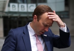 Britain's Health Secretary Matt Hancock leaves BBC Broadcasting House in London, May 16,2021