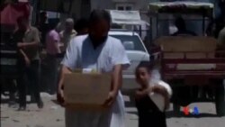 2014-08-12 美國之音視頻新聞: 聯合國開始為加沙居民運送糧食