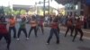 AfroMob performs contemporary African dance for surprised spectators