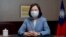 In this photo released by the Taiwan Presidential Office, Taiwan's President Tsai Ing-wen speaks at the presidential office in Taipei, Taiwan, June 20, 2021.