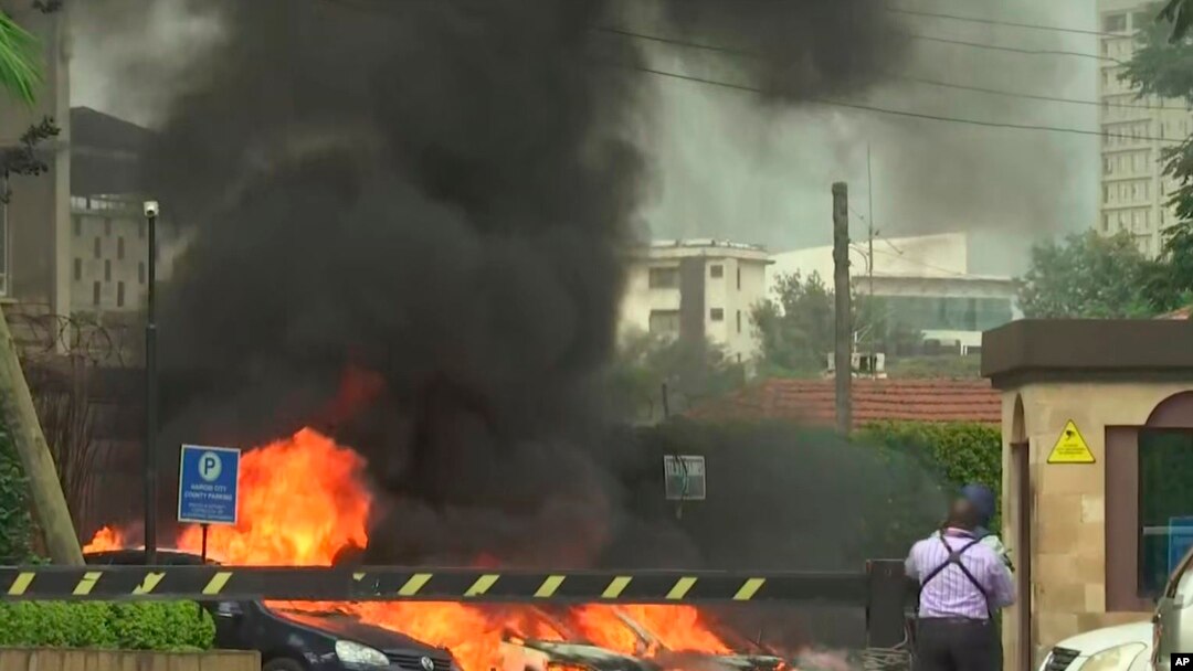Ledakan di ibukota Kenya, Nairobi, 15 Januari 2019. (Foto: videograb).