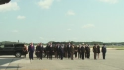 Beşdarîya Serok Trump di Merasîma Veguhestina Termên Leşkerên Amerîkî de