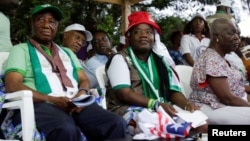 Le vice-président et candidat à la présidentielle, Joseph Nyuma Boakai, lors d'un rassemblement, à Monrovia, Liberia, le 7 octobre 2017.