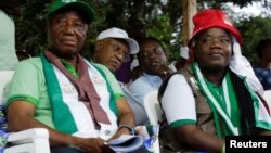 Le vice-président et candidat à la présidentielle, Joseph Nyuma Boakai, lors d'un rassemblement, à Monrovia, Liberia, le 7 octobre 2017.