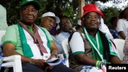 Le vice-président et candidat à la présidentielle, Joseph Nyuma Boakai, lors d'un rassemblement, à Monrovia, Liberia, le 7 octobre 2017.