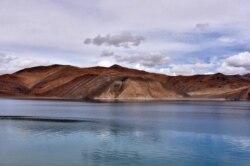 FILE - A view of Pangong Tso lake in Ladakh region, July 27, 2019.
