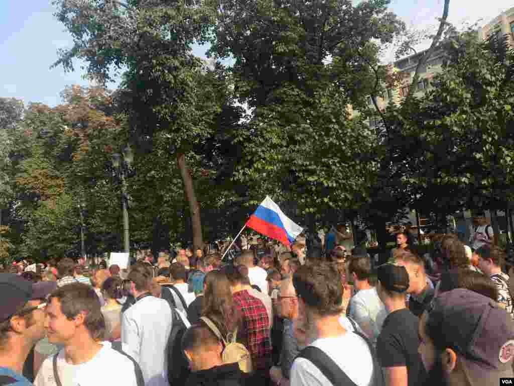 На Пушкинской площади в Москве 9 сентября прошла акция протеста против повышения пенсионного возраста