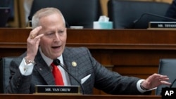 FILE - Rep. Jeff Van Drew of New Jersey speaks on Capitol Hill in Washington, May 16, 2024.