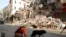 A rescue dog walks near rubble of damaged buildings due to the massive explosion at Beirut's port area, Lebanon September 3, 2020. REUTERS/Mohamed Azakir