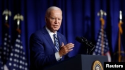 ប្រធានាធិបតីសហរដ្ឋអាមេរិក លោក Joe Biden ថ្លែងសុន្ទរកថានៅទីក្រុង Salt Lake ក្នុងរដ្ឋ Utah កាលពីថ្ងៃទី ១០ ខែសីហា ឆ្នាំ ២០២៣។ 