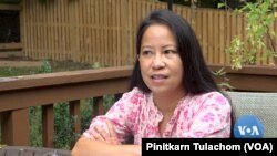 Suteera Nagavajara talks with VOA Thai during an interview session in Silver Spring, MD. Oct 12, 2021. 