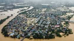 Foto dari udara tampak jalan-jalan yang terendam banjir dan gedung-gedung di Thai Nguyen, beberapa hari setelah Topan Super Yagi melanda bagian utara Vietnam, Selasa, 10 September 2024. (Foto: Xuan Quang/AFP)