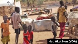 Children in a camp in South Sudan for displaced persons from Abyei. (Hou Akot Hou/VOA) 