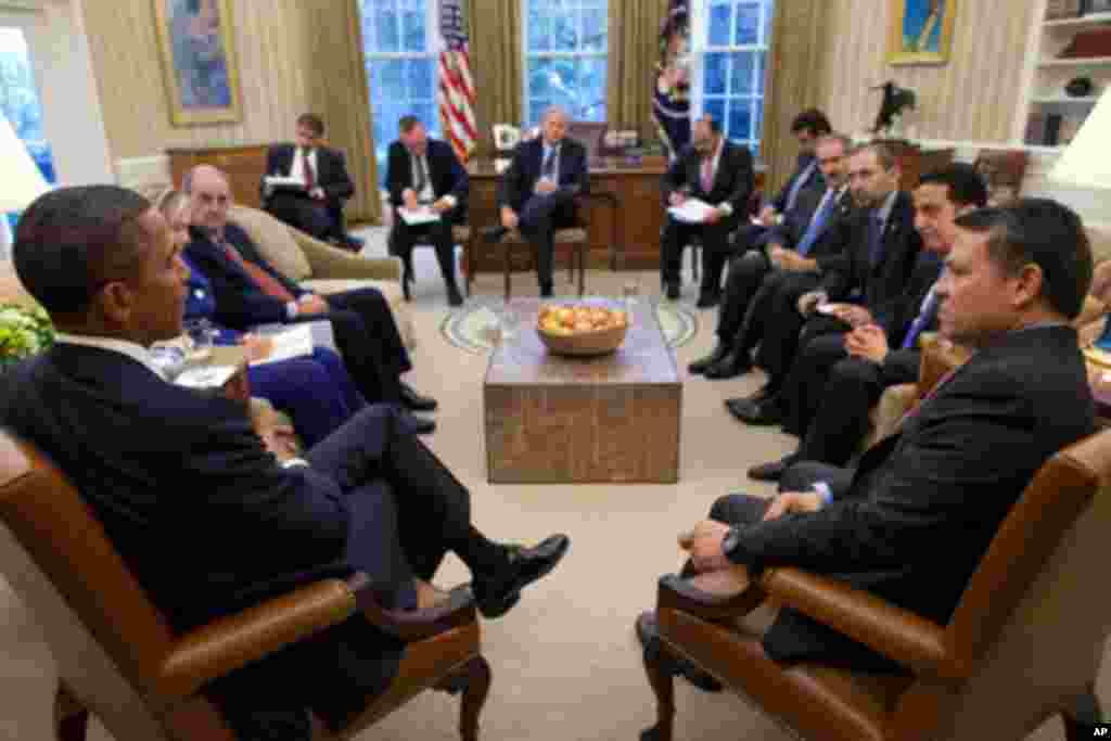 奥巴马总统和阿卜杜拉国王在总统办公室举行双边会谈(9月1日)