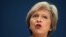 British Prime Minister Theresa May speaks on the final day of the annual Conservative Party Conference in Birmingham, England, Oct. 5, 2016. 