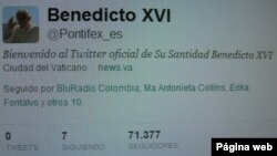 Página de twitter de Benedicto XVI