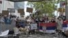 USA, New York, protest of Serbian immigrants in front of the UN Headquarters