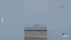 ناو جنگی جمهوری اسلامی، در حال سوختن، پس از حمله مشترک آمریکا و اسرائیل
