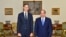 In this photo provided by Egypt's state news agency, MENA, Egypt's President Abdel-Fattah el-Sissi, right, poses for a photo with White House adviser Jared Kushner, in Cairo, Egypt, Wednesday, Aug. 23, 2017. 