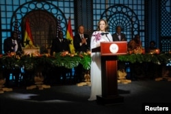 U.S. Vice President Kamala Harris attends a state banquet during week-long visit