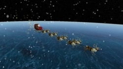 This image provided by NORAD shows NORAD's Santa Tracker, Dec. 24, 2024. 