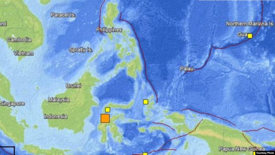 Peta lokasi gempa dari USGS, Sabtu (18/7).